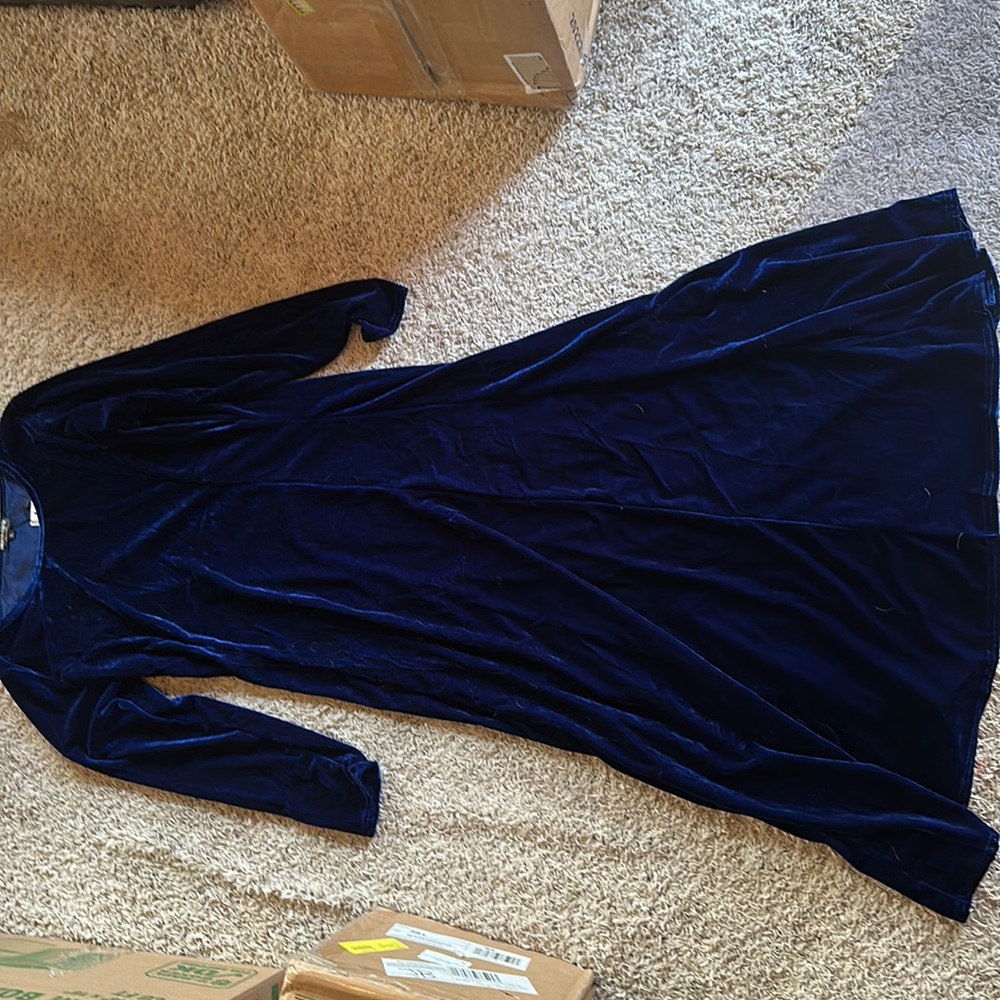 Urban Coco Womens Elegant Long Sleeve Ruched Velvet Dress